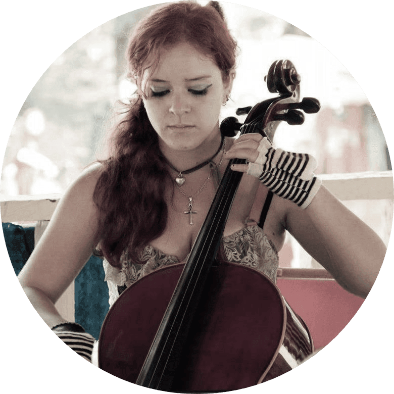 Ana Laura Hernández densmore paying a cello